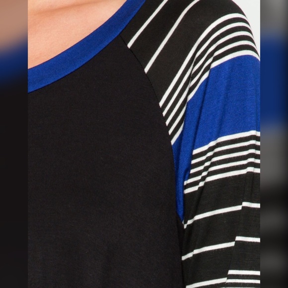 ❤️LAST 1! Black/Royal Blue Contrast Stripe Tunic - Picture 5 of 5